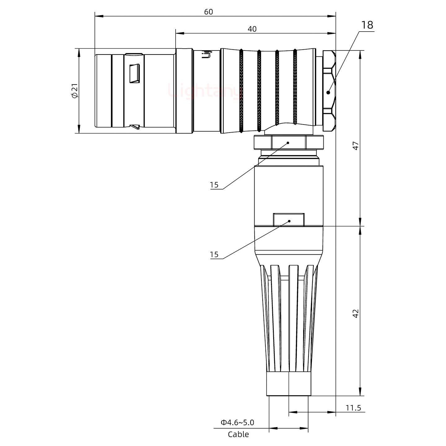 FHG.3K.018.CLAC50Z推拉自鎖帶護(hù)套彎式插頭
