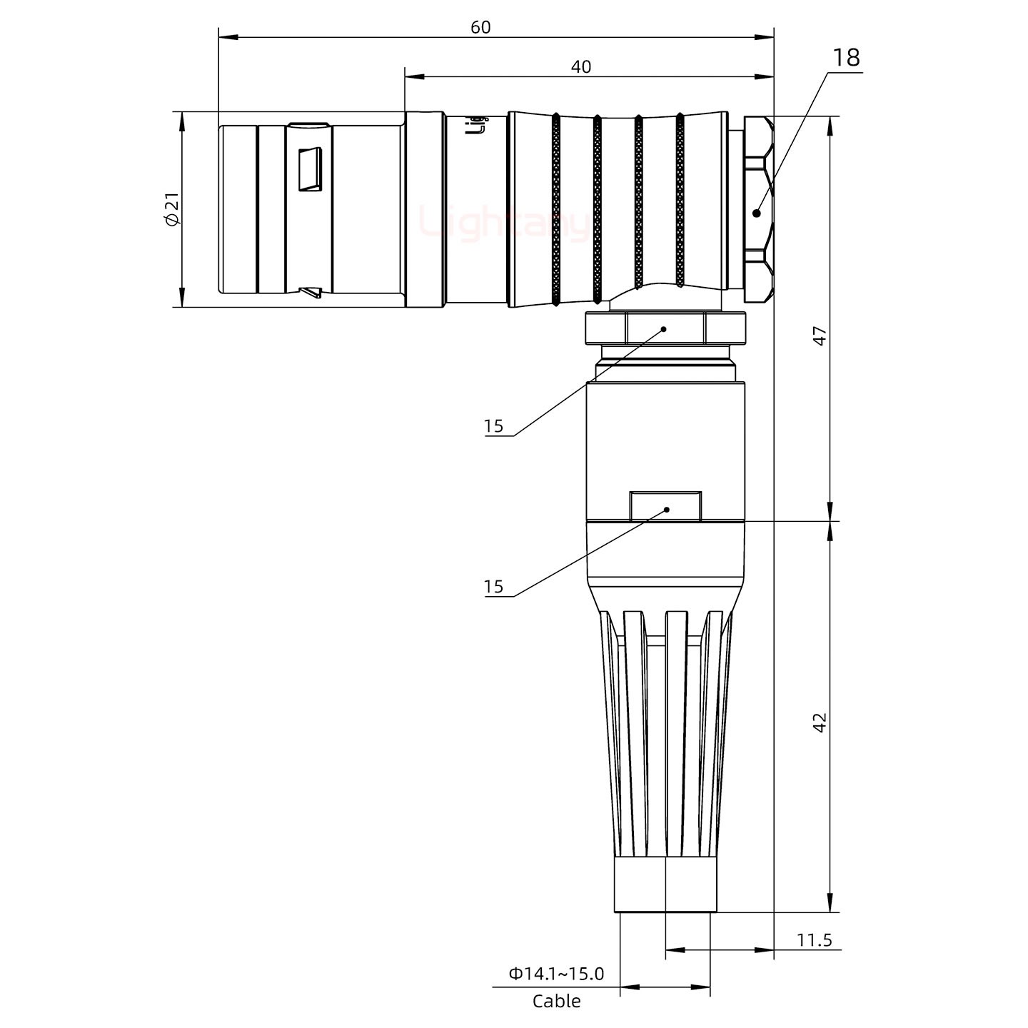 FHG.3K.020.CLAK15Z推拉自鎖帶護(hù)套彎式插頭