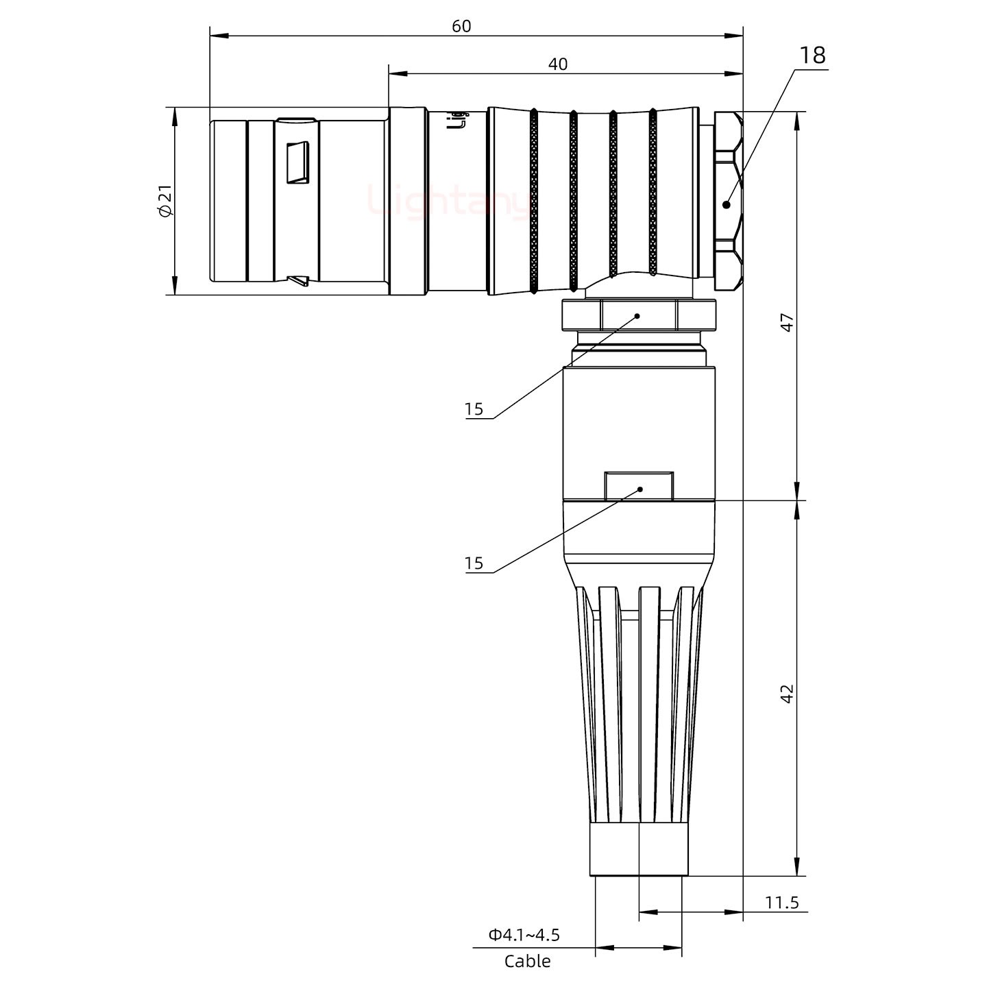 FHG.3K.022.CLAC45Z推拉自鎖帶護(hù)套彎式插頭