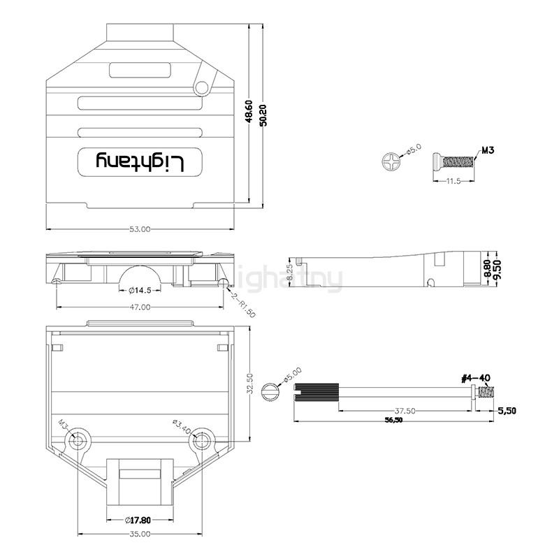 1657-25P-D-SUB金屬外殼-直出線14.5mm