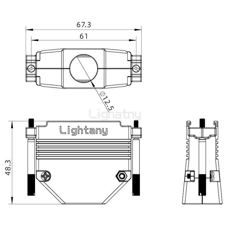 1331-50P-D-SUB金屬外殼-直出線12.5mm