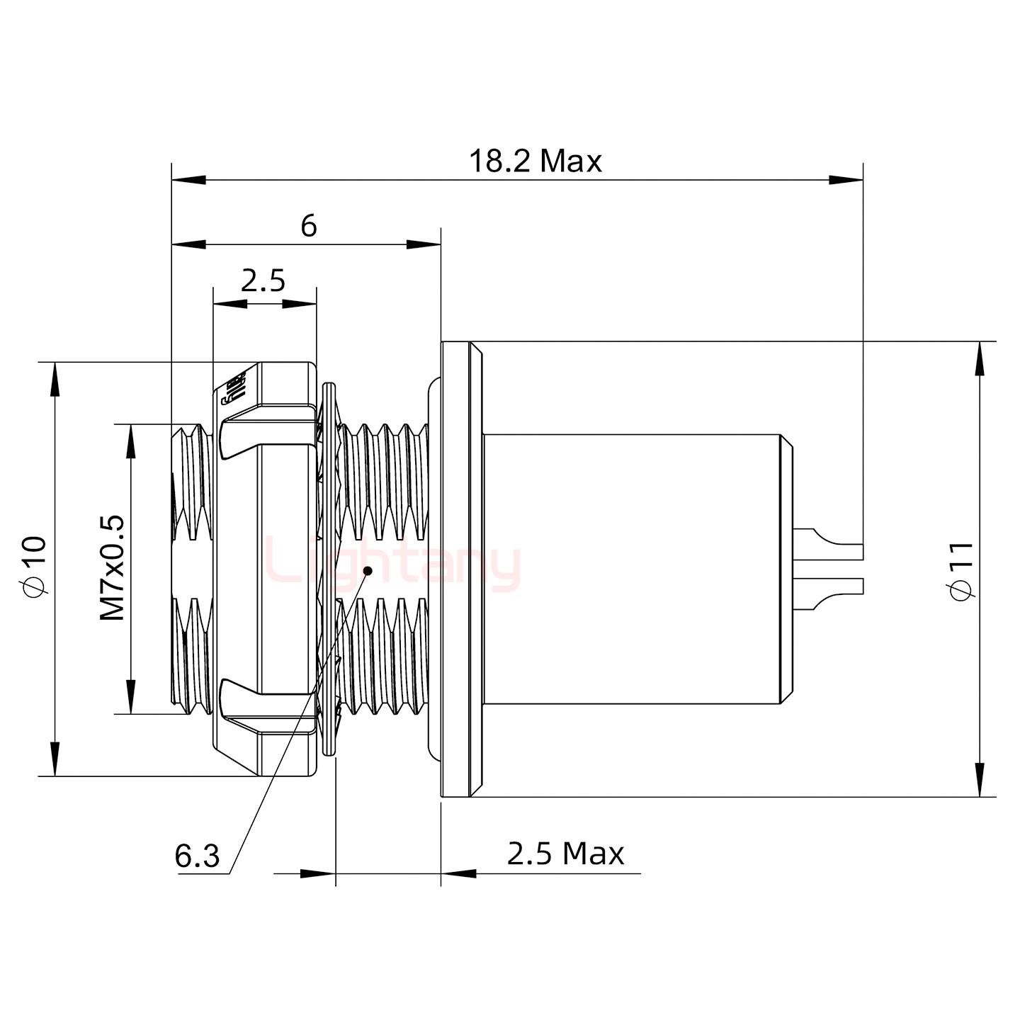 HEG.00.002.CLL推拉自鎖后螺母插座 水密封	