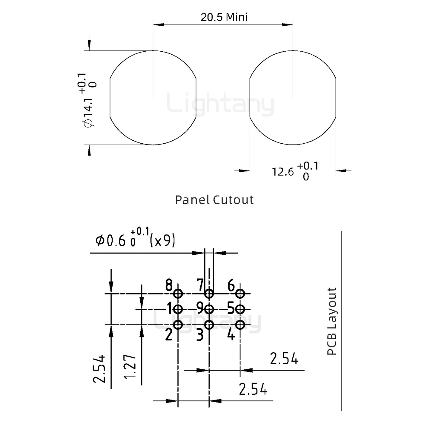 EEG.0K.009.CLV推拉自鎖前螺母插座 PCB彎插板