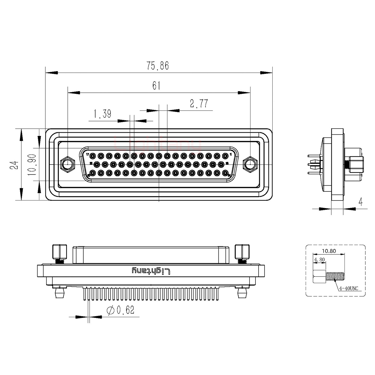 防水DP50 母 直插板 鉚魚叉 鎖螺絲 車針